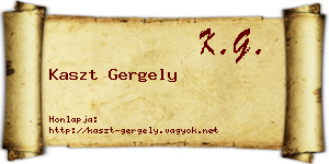 Kaszt Gergely névjegykártya